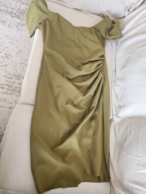 ASOS Olive Draped One-Shoulder Dress